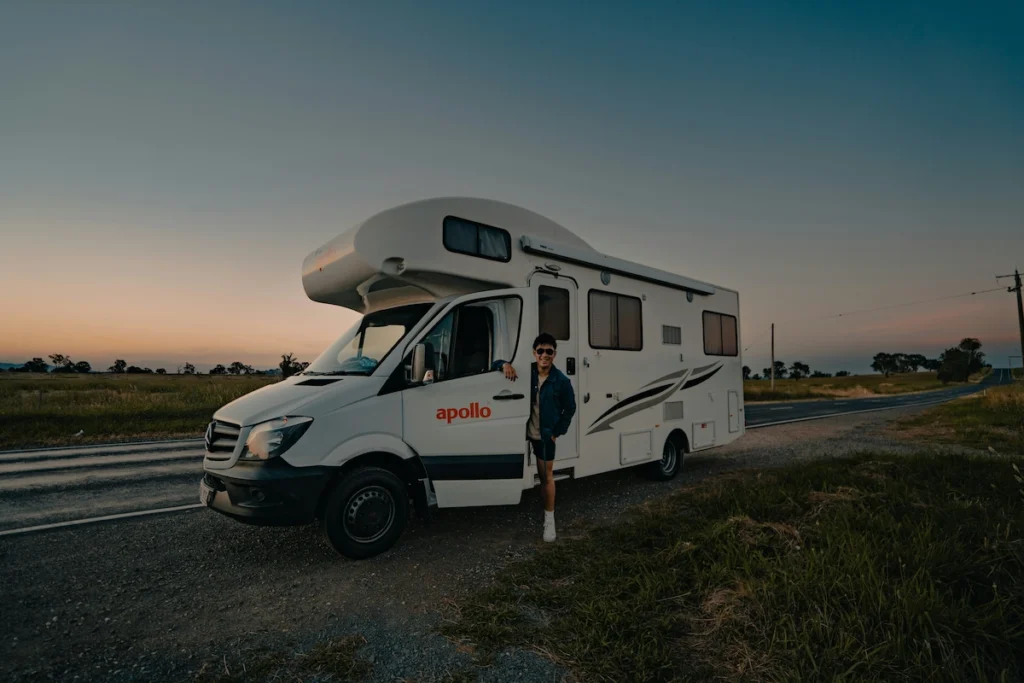 A luxurious Class C motorhome built like a tiny home on wheels.
 